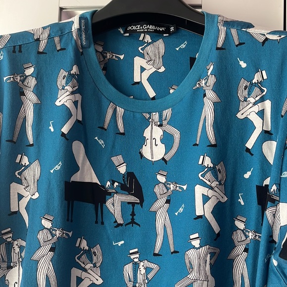 DOLCE & GABBANA BLUE T-SHIRTS SIZE 50/ LARGE LIKE NEW-excellent - Picture 3 of 4
